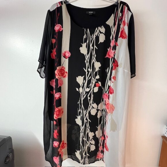 Alfani Womens Layered Tunic with lining, Flutter Sleeves, Size 3X - Picture 1 of 8